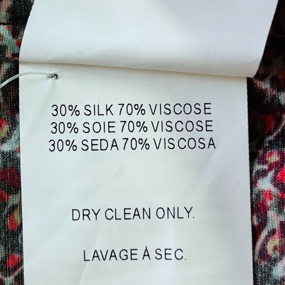 NICHOLAS  V Neck Long Sleeve Blouse US Size 10  Silk Blend  WaterSnake Print - Picture 9 of 12